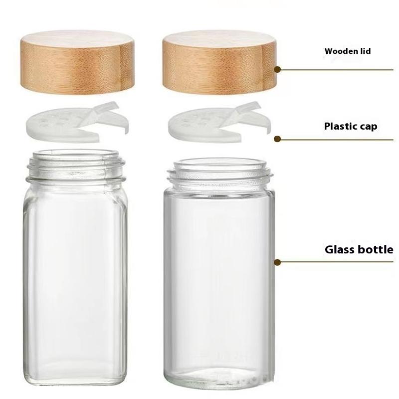 120 ml Gewürzorganisator Gewürzglas Glasflasche Gewürzaufbewahrung Quadratische Behälter Gewürzbehälter Flasche