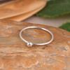 Modern Minimal Silver Ball Ring, Thin Sterling Silver Band, Elegant Stackable Ring for Women.