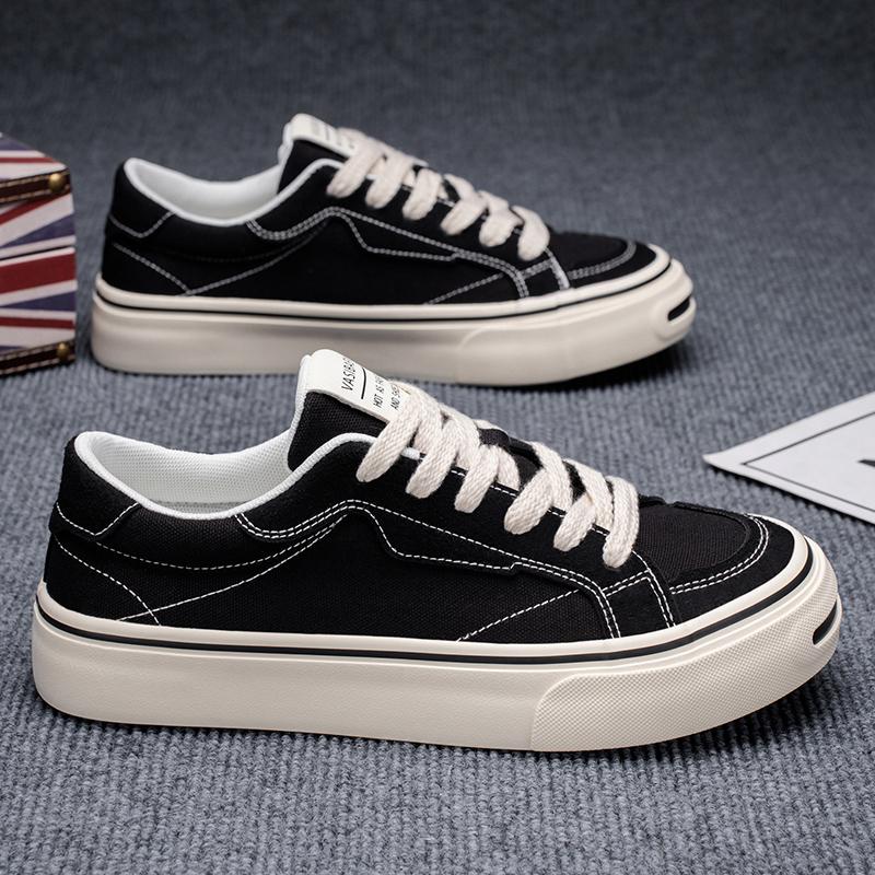 Fashion Mens Cowboy Canvas Shoes Breathable Trend Mens Board Shoes Thick Sole Trend Comfortable Student Skateboard Trainers Footwear