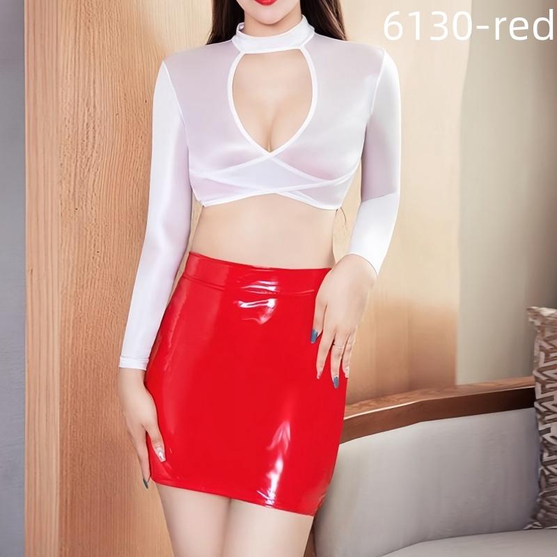 Women See Through Sexy Nightclub Mini Long Wrap Hips Skirt Female Hollow Lace Black Pleated Skirts for Woman Summer