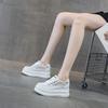 Lace breathable little white shoes women's summer new 7 inner height increase thick sole small size women's shoes shallow mouth casual shoes