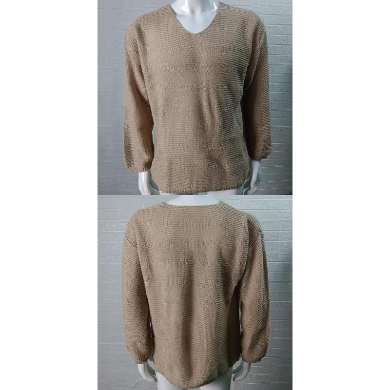 Men's Solid Color Long Sleeve Knitted Sweater