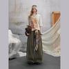 unifree 2026 Spring Retro Lace Wide-Leg Casual Pants with Belt