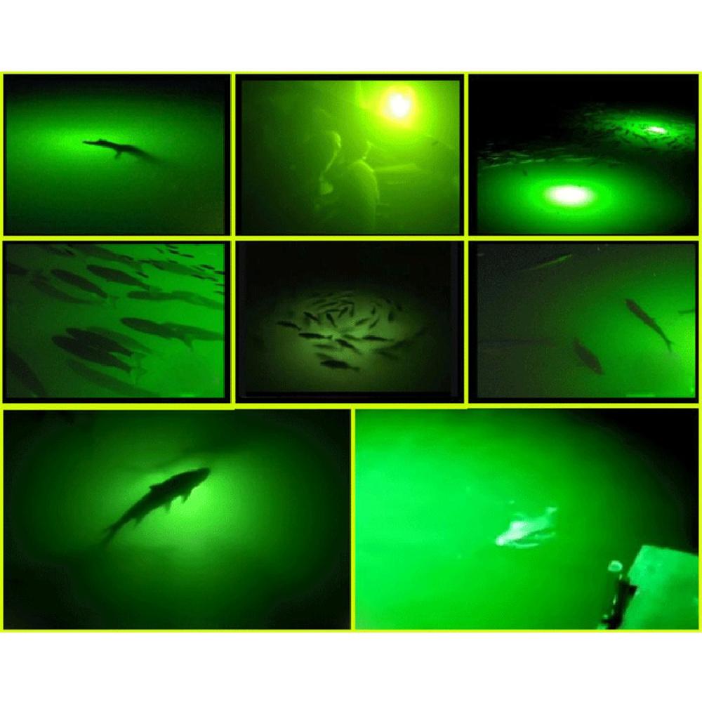 12V 20W 5050 Led Green Underwater Submersible Fishing Light Boat Squid Fish Lamp