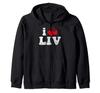 I Love LIV Funny Valentine's Day Heart Love Women LIV Zip Hoodie
