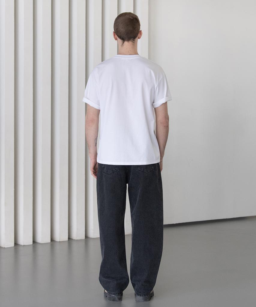 Dekkoloso Cool Cotton Lettering Logo Short Sleeve T-Shirt [White]
