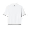 FILA HERITAGE Fashion Minimalist Classic Retro Elegant Versatile Comfortable Woven Short Sleeve Knit Top Women Cloud White F11W628412FWT