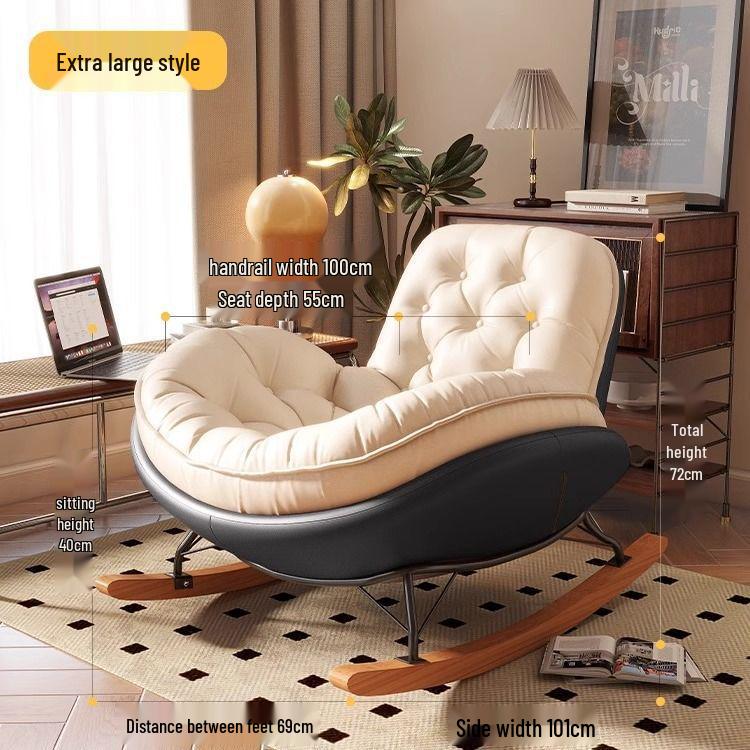 Penguin Luxury Balcony Recliner: Honeycomb Button Metal Rocking Chair