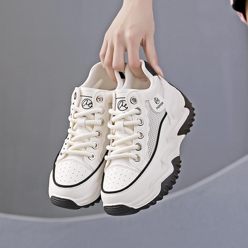 

Women s shoes 2024 new little white shoes spring and summer hollow breathable thick-soled shoes summer mesh breathable dad shoes 3 40