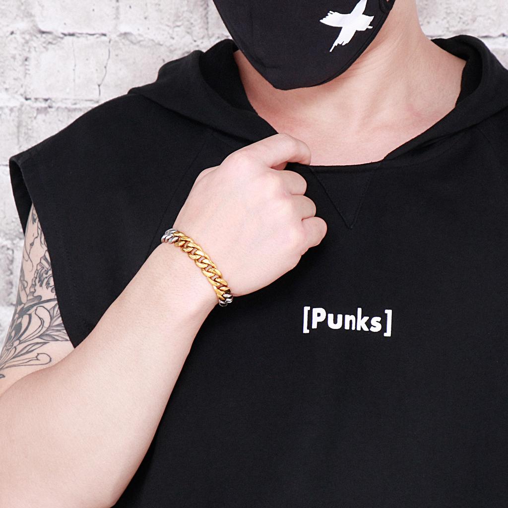 Trendy Cuban ChainMen's Wristband Armband Bracelet 10mm Splicing Chains Stainless Steel Jewelry