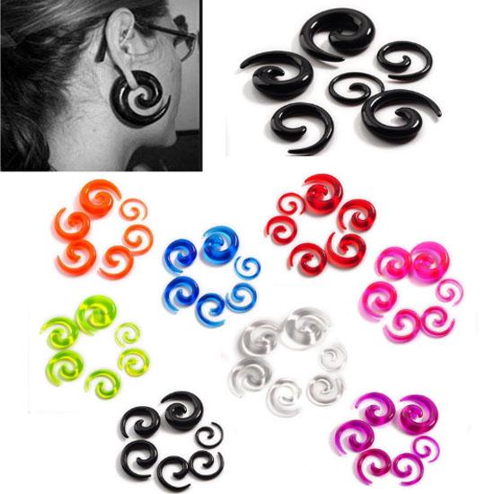 ACRYLIC FRESH TUNNEL EAR PLUG STRETCHER EXPANDER EXTENDER SWIRL