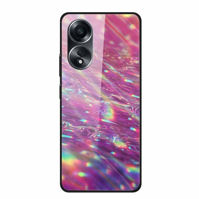 

Для Oppo A 78 Чехол Закаленное Стекло Задняя Крышка Жесткий Чехол Для Oppo A78 5G Телефон Capa Цветной Модный Красивый Мраморный Funda OPPO A78 5G
