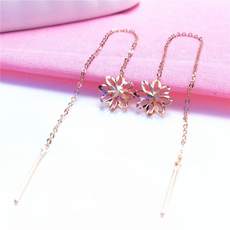 

Exquisite Purple Gold Russian Flower Earrings Niche Korean Version Temperament 585 Rose Gold Plated Exquisite Design Earrings