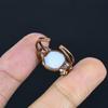 Rainbow Moonstone Handmade Gemstone Ring, Copper Electroformed Ring Antique Jewelry, Adjustable Ring Engagement Gift