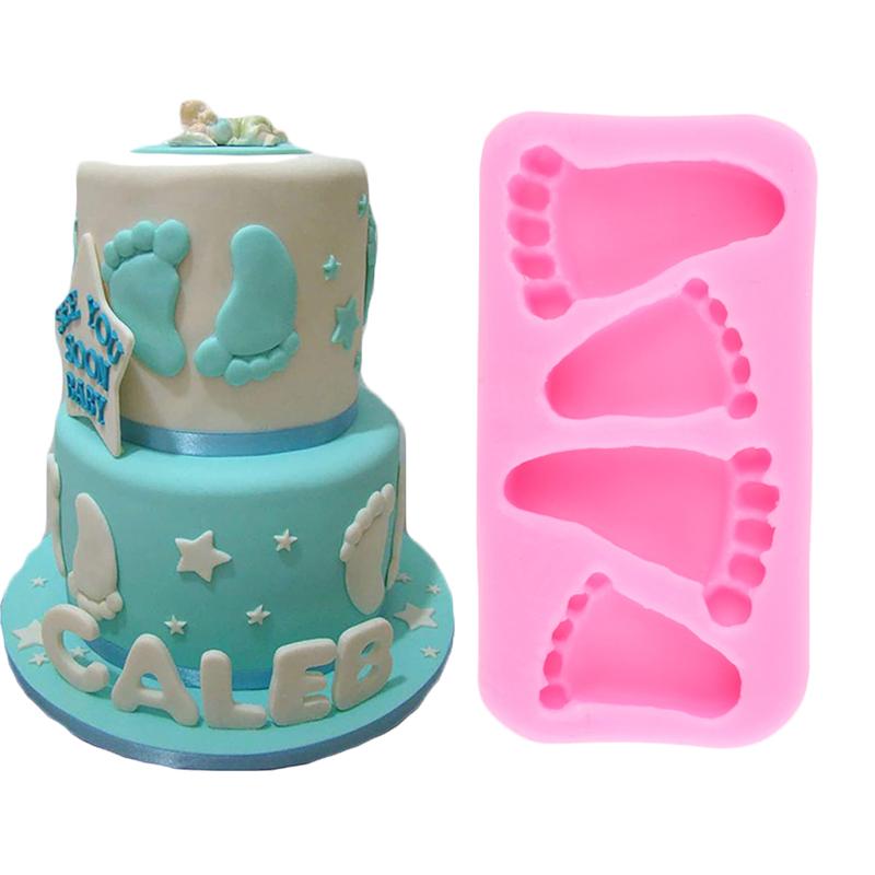 Baby Silicone Moulds Baby Foot Fondant Mould Cake Decorating Tools Baby Hand Cupcake Mould Chocolate Candy Resin Clay Moulds