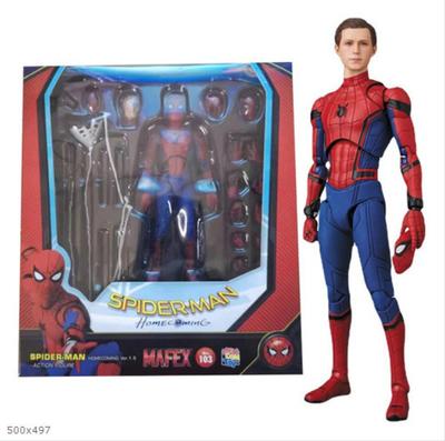 Paralelní vesmír Spider-Man Miles skutečné oblečení MAF107 Spider-Man pohyblivá figurka v krabici model ruky malý