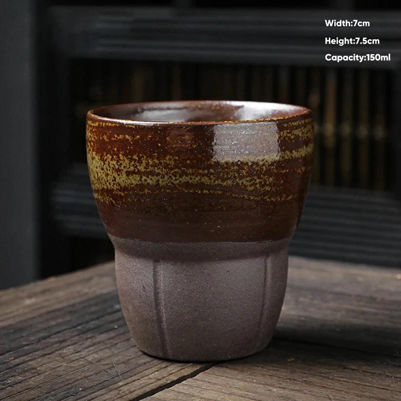 150ml Japanese Ceramic Coffee Cup Pottery Espresso Cups Vintage Kung Fu Tea Cup Office and Household Water Mug Wholesale