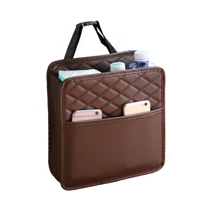 Leder Mehrzweck Auto Sitz Aufbewahrungstasche Wasserdicht Hängend Auto Sitz Organizer Müllbeutel Geeignet für die meisten Autos