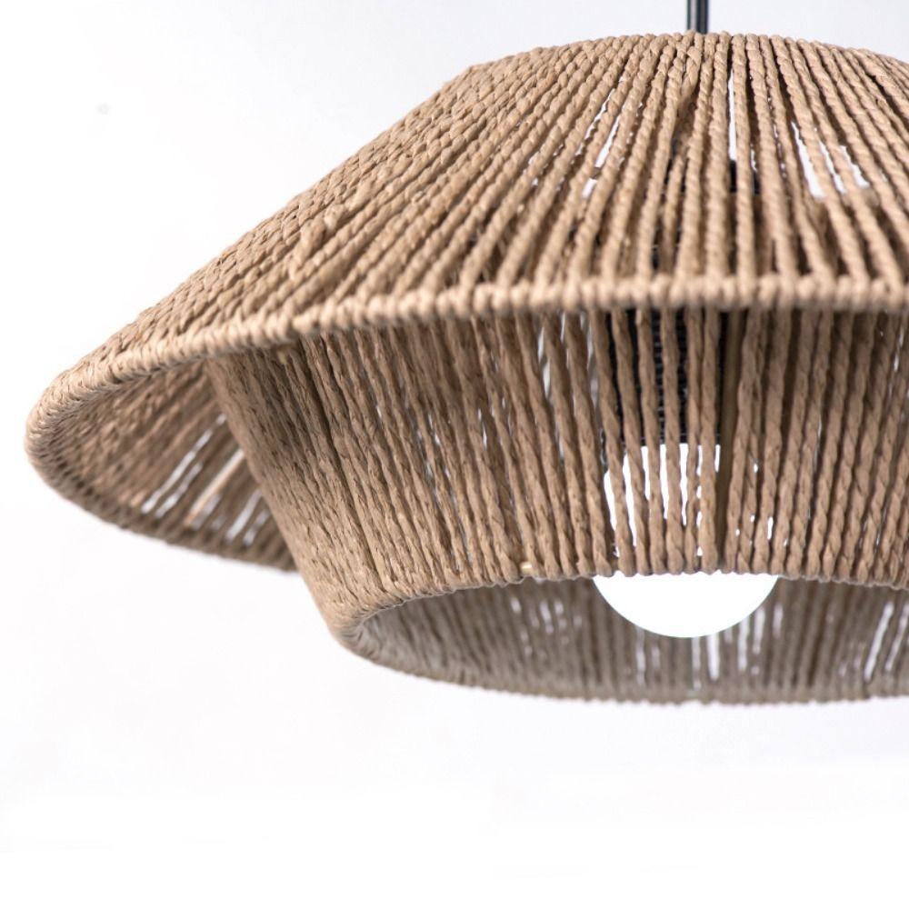Barrel Vintage Lampshade Paper Weaving Simulated Rattan Lamp Shade New Light Cover  Hotel