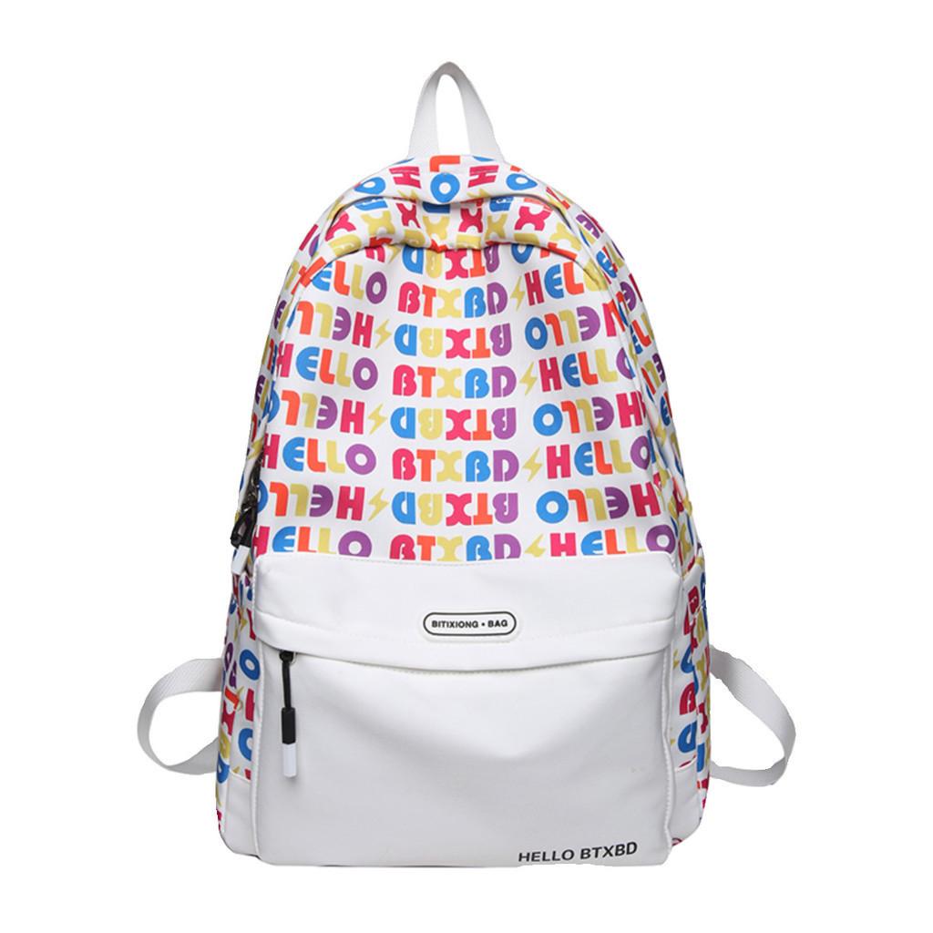 New Arrival Letter Printed Unisex Backpack Large Capacity Casual Bag For Students