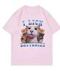 Fashion I Lick Batteries Cat Meme T Shirts Unisex Unisex Cat Tshirt Round Neck Short Sleeve Trendy Tee Shirt Streetwear