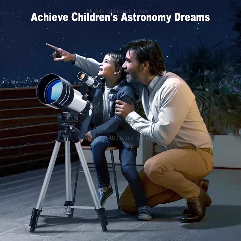 Professional Telescope 15X-150X Astronomical Observation Telescope 70mm Aperture Refractor Telescopes for Observation