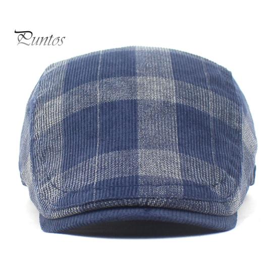 Driver Cap Newsboy Retro Plaid Thick Soft Breathable Keep Warm Cabbie Comfortable Autumn Winter Men Beret Flat Hat for Hunting