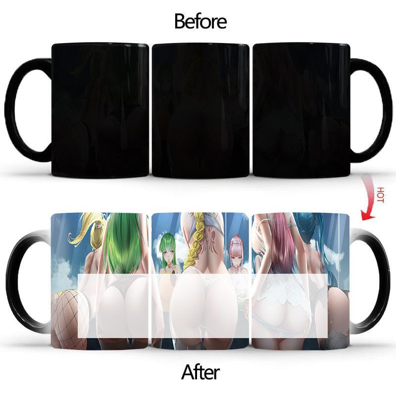 Creative Sexy Ass Magic Mug BSKT-071 Sublimation Tumblers Coffee Cup Ceramic Mugs Cups Color Change Cup Personalized Gifts Anime