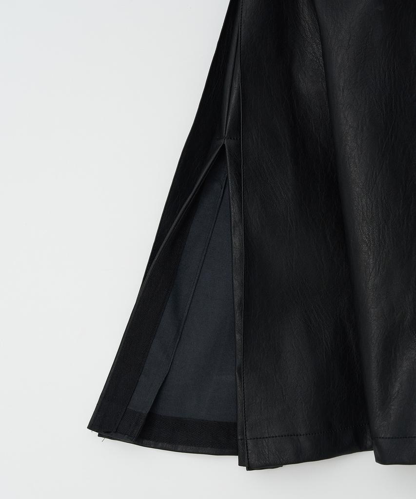 The Penny Leather Long Skirt - Black