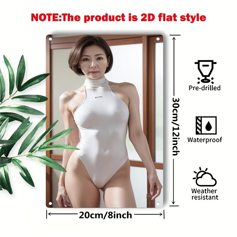 Minimalist Iron Bikini Woman Wall Art Durable Metal Sign for Home Bar Cafe Easy Hang with PreDrilled Holes