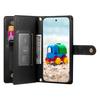 DF-011 For Google Pixel 9/Pixel 9 Pro Case Multiple Card Slots Zipper PU Leather Phone Cover