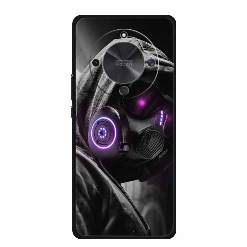 Phone Case For Honor X70 5G 2025 Case X 70 Coque Flowers Black Silicone Soft Back Cover For Honor X70 Cases HonorX70 Funda 6.79"
