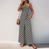 Printed Strapless Jumpsuit2025 Summer New Vacation European and American Print Tube Top Jumpsuit