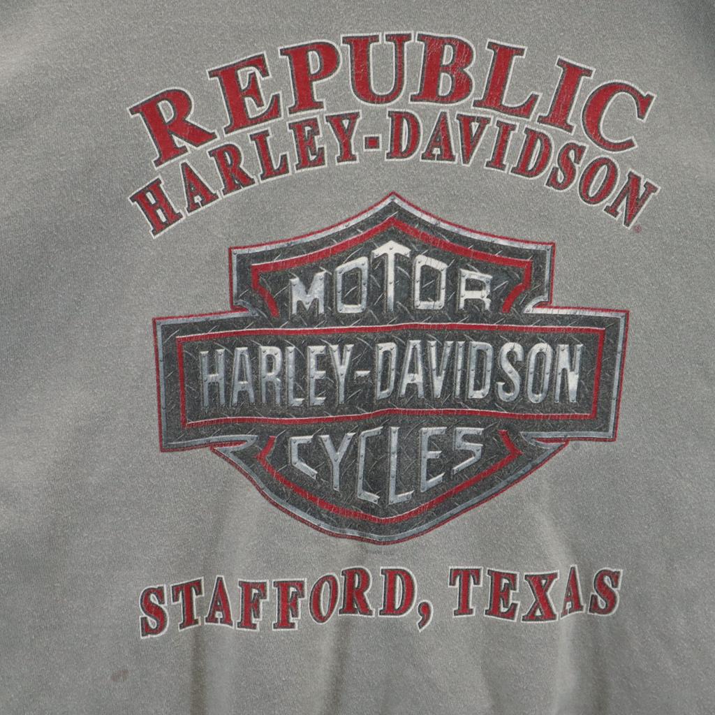 HARLEY DAVIDSON Long sleeve Short length T-shirt 2XL gray Ron T Women Used