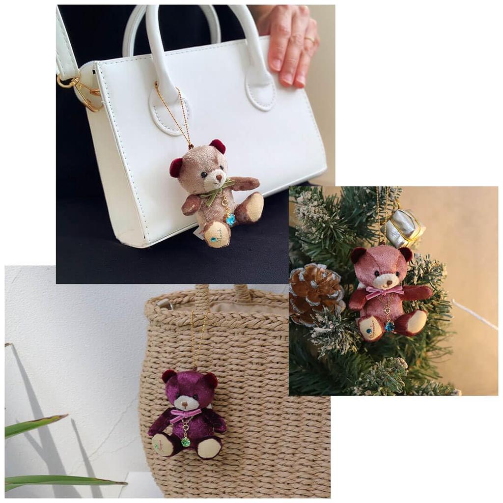 Mini Teddy Bear with Shining Birthstone Mini Bear Angel Crystal [Petit Lou] Crystal, (June)