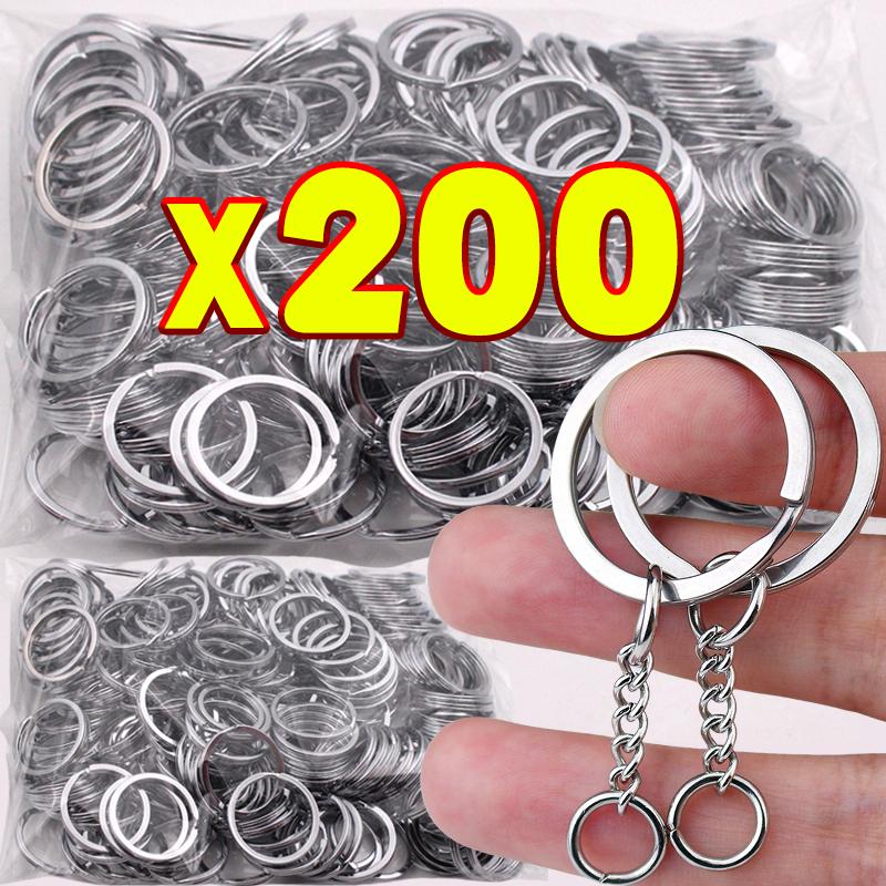 50200 Stück Edelstahl Metall Leere Schlüsselringe Schlüsselanhänger Sprengringe DIY Schlüsselanhänger Schlüsselringe Karabinerhaken Schlüsselanhänger Ketten Schnallen