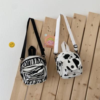 Cute Cow Print Small Bag Girl Student Phone Bag Small Fresh Crossbody Canvas Bag