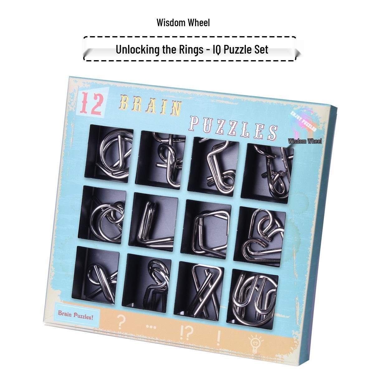 

Набор головоломок «Девять звеньев» для раннего развития и студентов: Развивающее интеллект кольцо-головоломка и игрушка-головоломка «Замок Кунмина» в подарок.