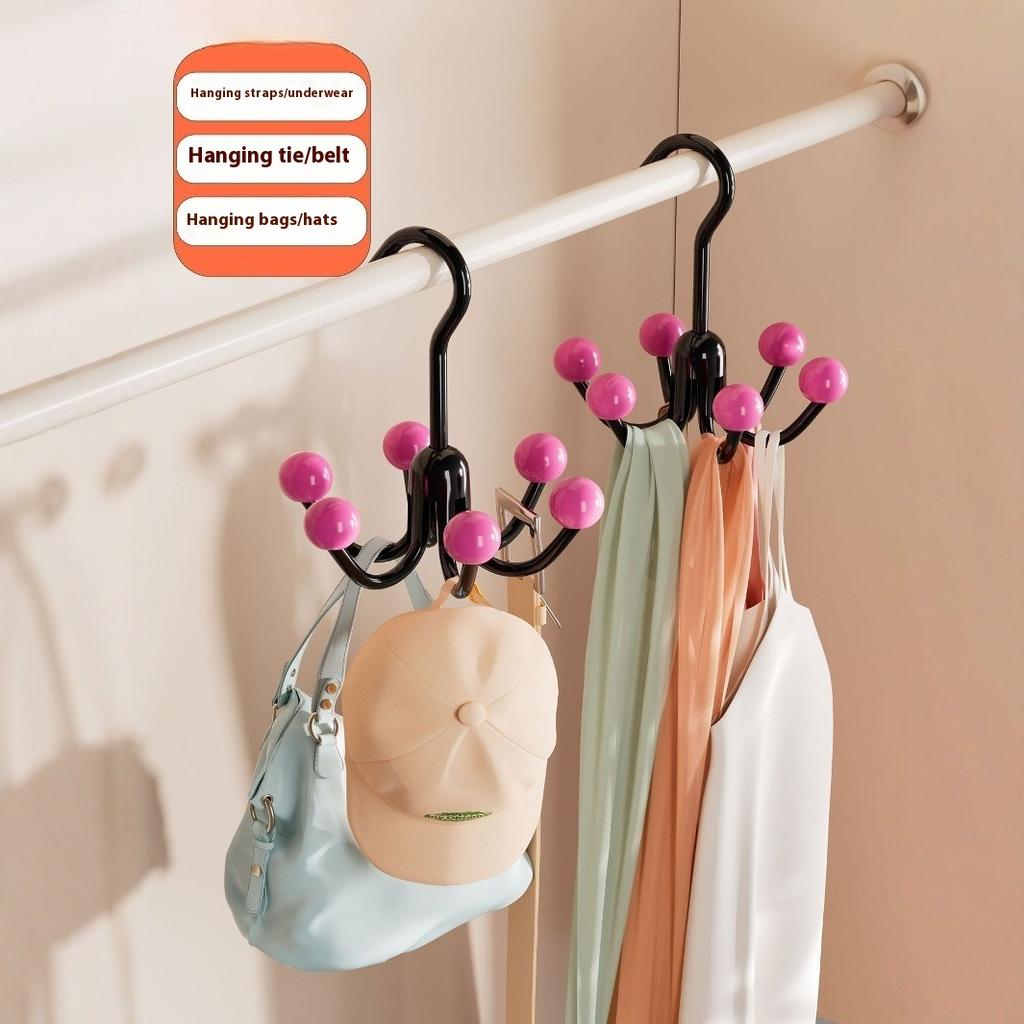 Dopamine Rotating Six Claw Hook Clothes And Underwear Storage Hook Multi Functional Required Home Organization Hook