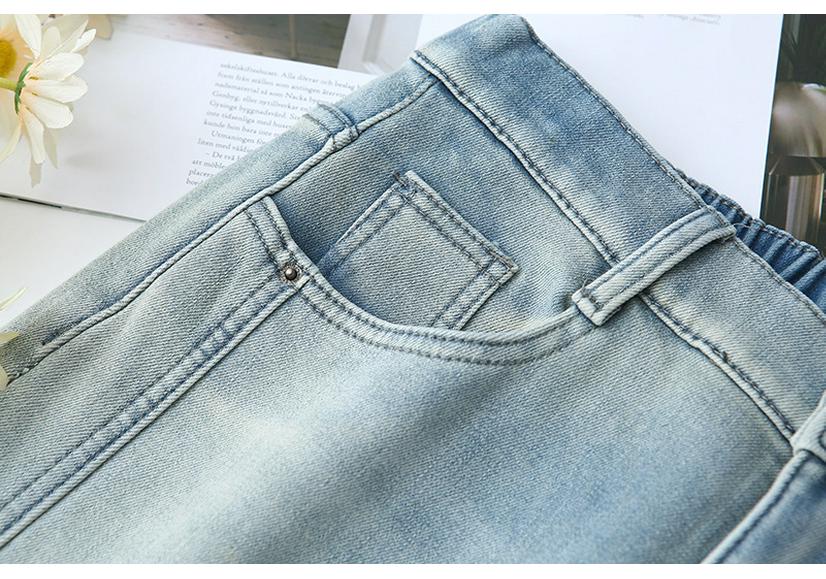 2025 Winter Plus Size High Waist Velvet Jeans, Floor-Length, Elastic Slimming, Thickened Long Pants for Women