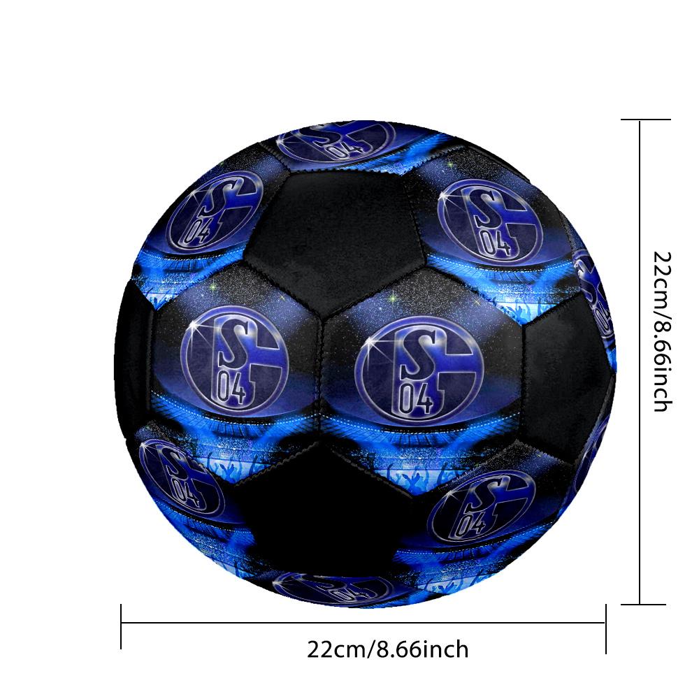 Pallone da Calcetto FC Schalke 04 Colorato Per Tutte le Età Misura 5 Cucito a Macchina PVC Pronto per la Competizione Resistente Alta Rimbalzo