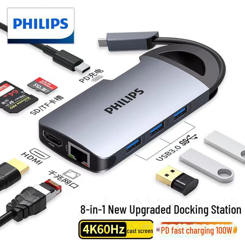 Philips Type-C Hub for Apple & Huawei: HDMI, Network, USB Expansion Dock