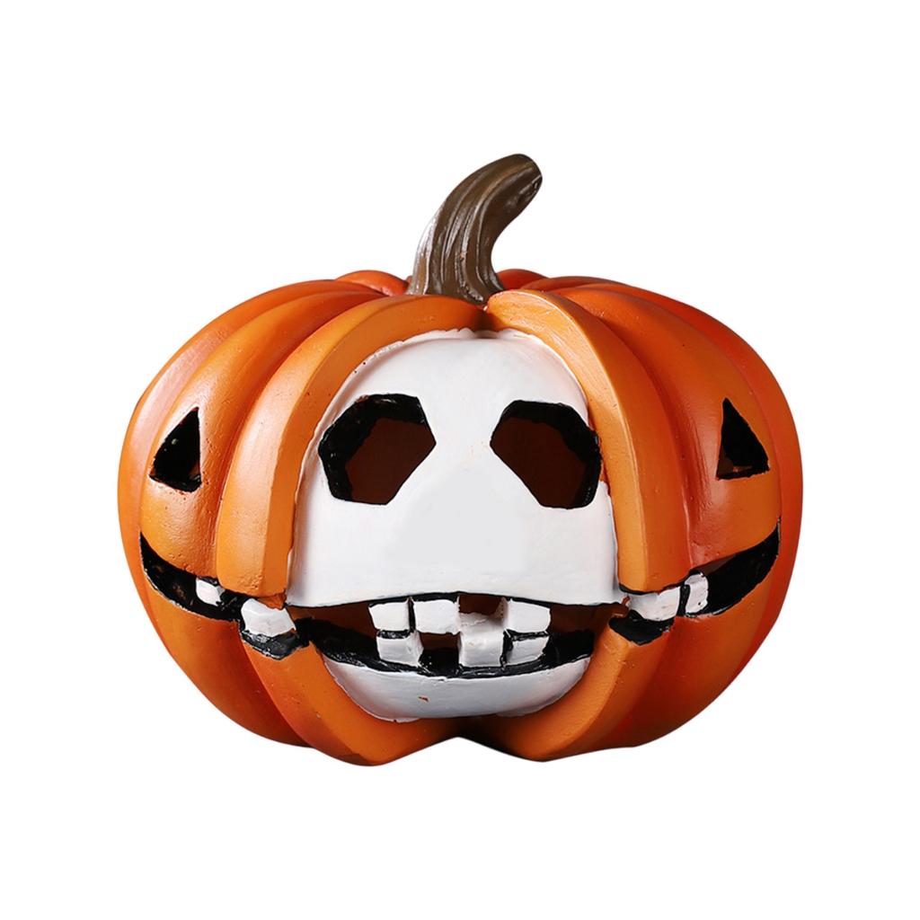 Halloween Pumpkin Decoration Ornaments Resin Funny Pumpkin Head Small Ornaments
