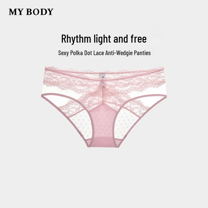 Mybody Women's Polka Dot Lace Low-Rise Briefs