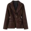 New in autumn, European and American fashion temperament, elegant lapel frosted fleece waist jacket