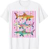 Aesthetic Pink Striped Shark Funny Beach Summer Ocean Animal T-Shirt
