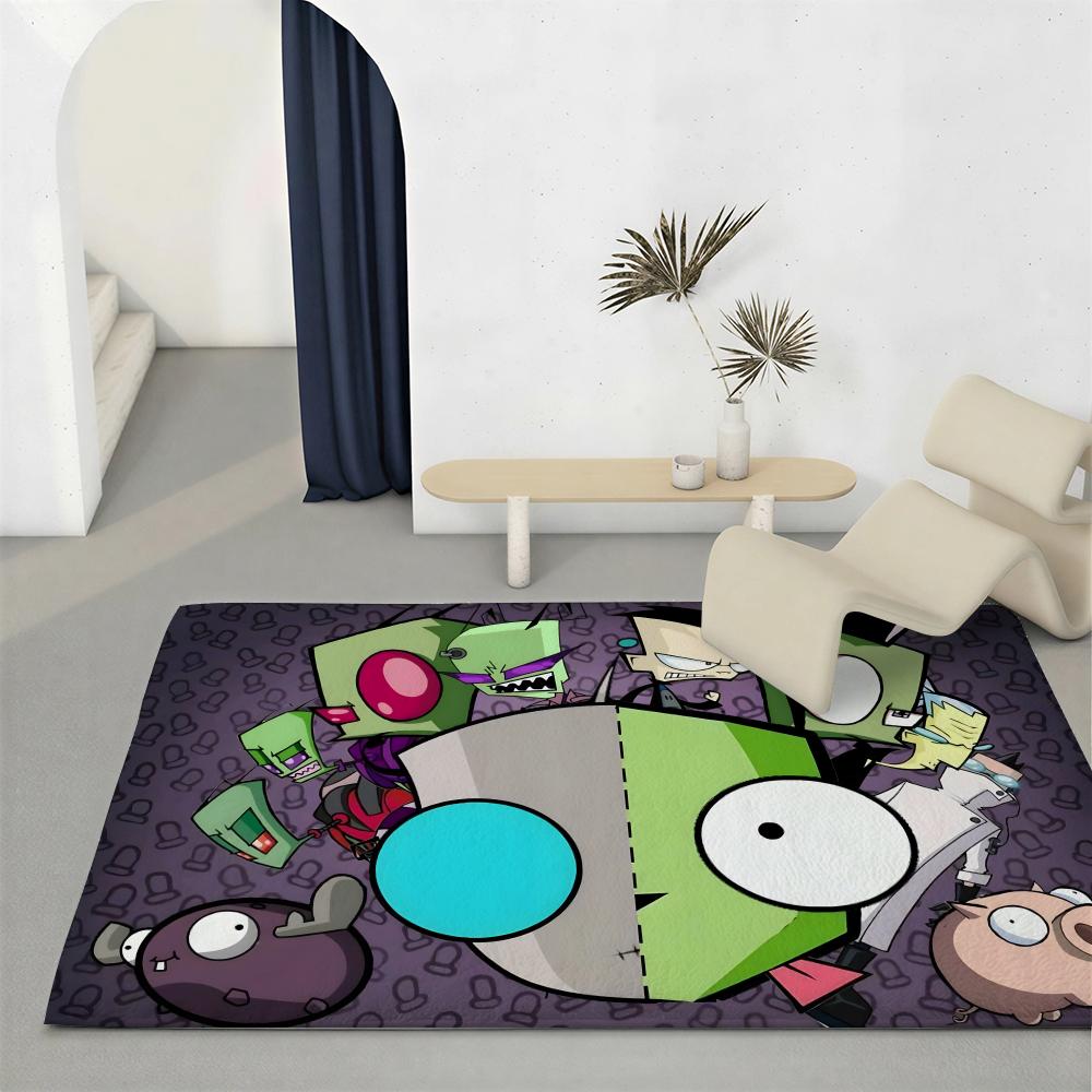 Cult Cartoon I-Invader ZimS Floor Mat Eco-Friendly Flannel Doormat Non-Slip Odorless Soft Short Plush Indoor Floor Rug