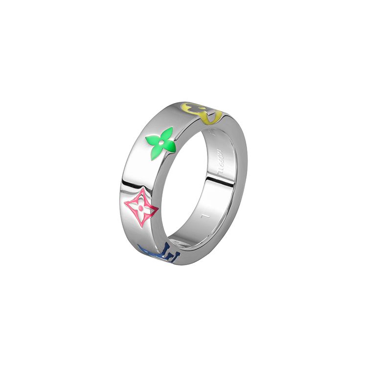 Louis Vuitton Exquisite Colorful Monogram Play Metal Ring Unisex rings M0991L