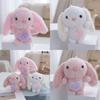 Charming Pink Plush Bunny Keychain Miniature Cuddly Doll Perfect For Children's Presents
