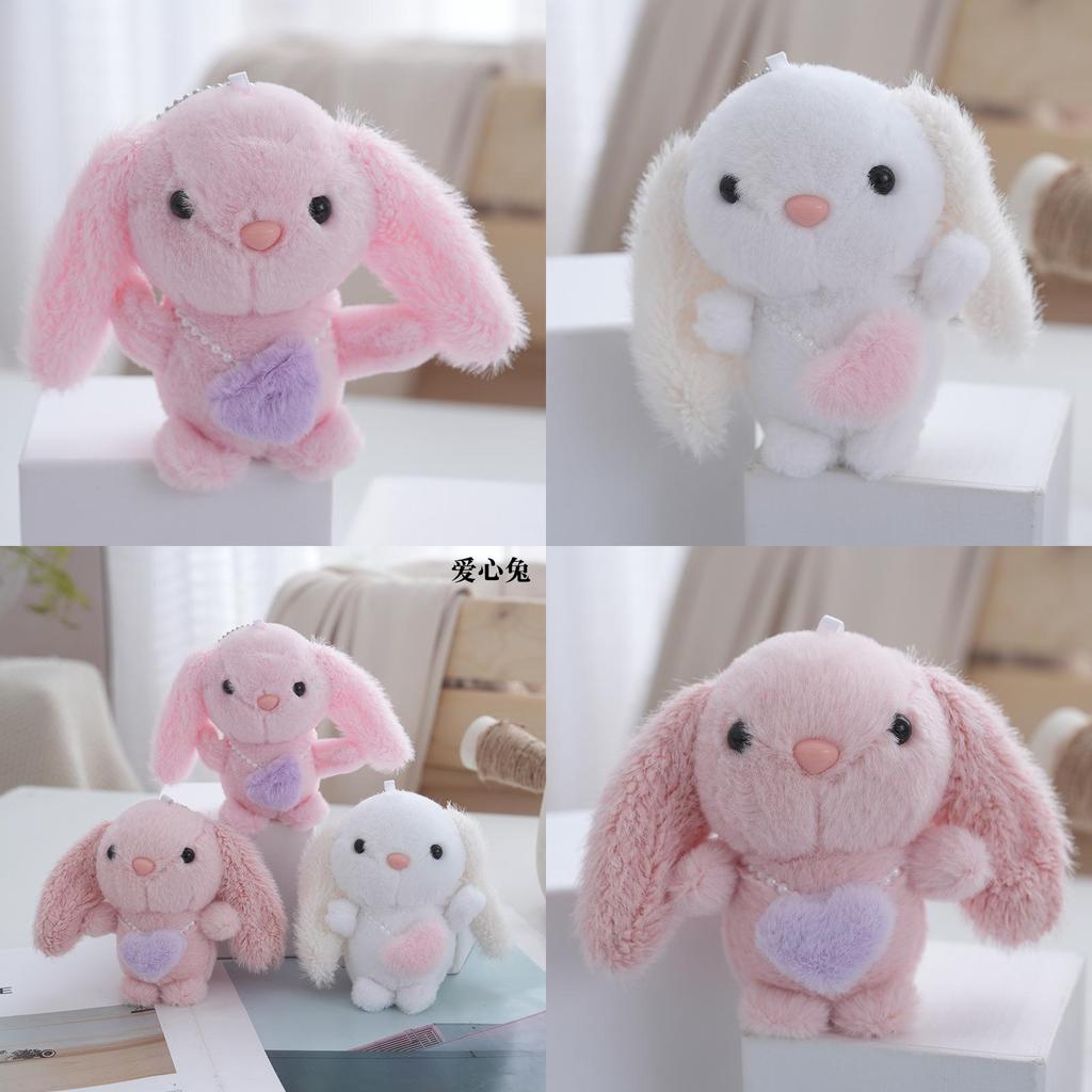 Charming Pink Plush Bunny Keychain Miniature Cuddly Doll Perfect For Children's Presents